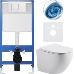 CERANO - Kompletní WC set Profi/Cesso - bílá matná - WC tlačítko Classic/Bílá - předstěnová instalace - 49x36 CER-8050BD91
