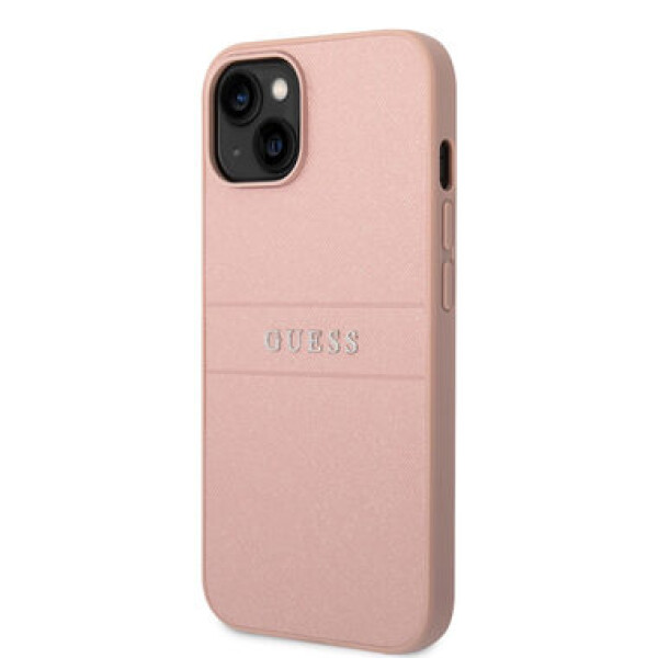 Pouzdro Guess PU Leather Saffiano iPhone 14 Plus růžové