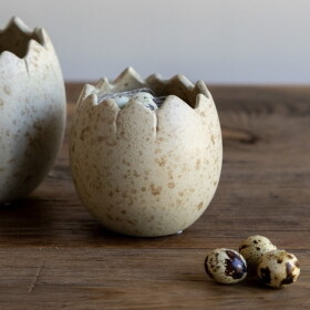 Storefactory Keramický obal na květiny Lyckeby Brown Ø 10 cm, béžová barva, keramika