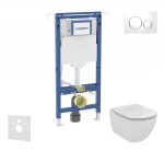 GEBERIT - Duofix Set předstěnové instalace, klozetu a sedátka Ideal Standard Tesi, tlačítka Sigma20, Aquablade, SoftClose, bílá/lesklý chrom SANI11CD3137