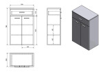 AQUALINE - ZOJA/KERAMIA FRESH skříňka spodní se zásuvkou 50x78x29cm, bílá 50313