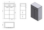 AQUALINE - ZOJA/KERAMIA FRESH skříňka spodní se zásuvkou 50x78x29cm, dub platin 50315