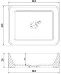 MEXEN - Catia umyvadlo na desku 48 x 37 cm, černá mat/zlatá vzor 21314877