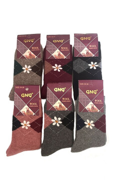 Ponožky WiK GNG art.003/21G Vlna Romb s květinovým froté 35-42 mix 39-42