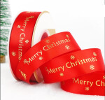 Cake star Vánoční stuha červená-Merry Christmas + vločka-25mm x 22m