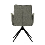 Židle jídelní, zelená látka, 360° vratný mechanismus, černý kov