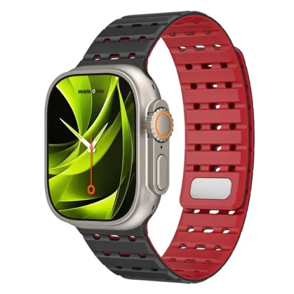 Mobile Origin Magnetic Strap Apple Watch 49mm/46mm/45mm/44mm černá/červená (AWMS-01-BLK-RED)