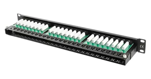Lanberg černý / Patch panel / 48 portů / Cat5e / UTP / 1U / 19" (PPU5-1048-B)