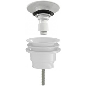 CERANO Umyvadlová výpusť - 5/4“ click-clack - univerzální - neuzavíratelná - plast - bílá lesklá