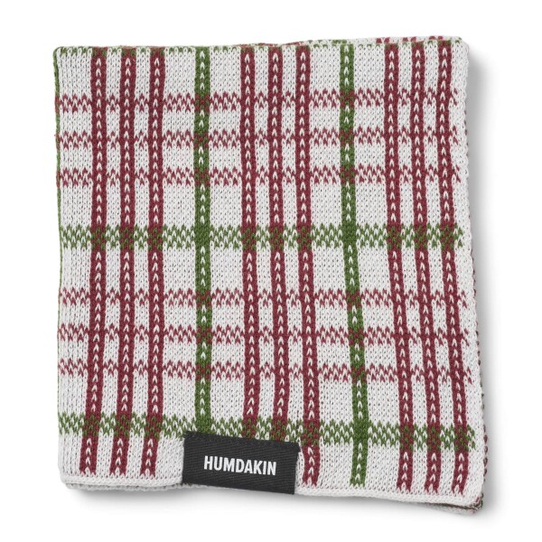 Humdakin Pletený hadřík z organické bavlny Winter Whisper, červená barva, textil