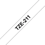 Brother Tape Black on White / Páska do tiskárny štítků / černý tisk / bílý podklad / 6 mm / 8 m (TZE-211)