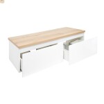 Koupelnová skříňka s krycí deskou SAT B-WAY 119x30x45 cm bílá lesk BWAY120WDOAK BWAY120WDOAK