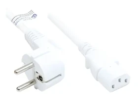 Good Connections P0130-W025 bílá / Napájecí kabel / CEE7/7 pravoúhlý / IEC C13 / 2,5 m (P0130-W025)