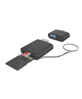 Icy Box černá / Čtečka paměťových karet 2v1 / USB-A USB-C / SD, microSD / USB 3.2 Gen 1 / 170 MB/s (IB-CR204-CU3)