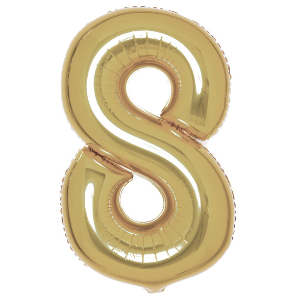 Narozeninový balónek číslovka 8 zlatý pastel whitegold Amscan Narozeninový balónek číslovka 8 zlatý pastel whitegold Amscan