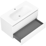 MEXEN/S - Rivel koupelnová skříňka 90 cm s umyvadlem Vela, 2 zásuvky, reliéf , bílá mat 91A20-09047-2-BFF01-W23M01