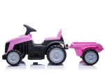 Mamido Dětský elektrický traktor s vlečkou růžový