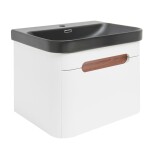 Koupelnová skříňka s umyvadlem SAT Fusion 57,5x43x45 cm bílá matná mat SATFUSION60WBKM SATFUSION60WBKM