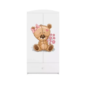 Skříň Babydreams bílá - Medvídek s kytičkami