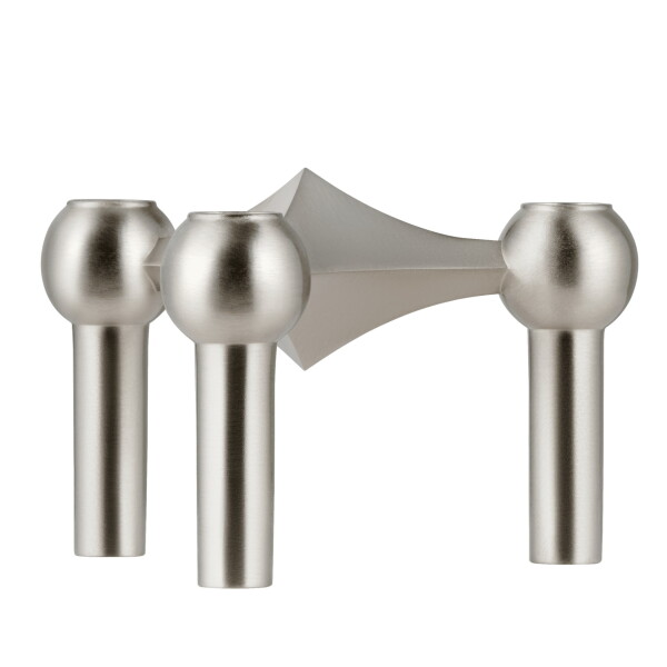 Stoff Nagel Designový svícen STOFF Nagel Brushed Chrome, stříbrná barva, kov