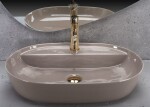 REA - Umyvadlo na desku Aura 61 Beige Shiny REA-U6381