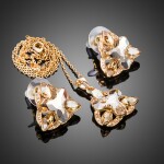Souprava náhrdelníku a náušnic Swarovski Elements Lorianna, Zlatá 37 cm + 3 cm (prodloužení)
