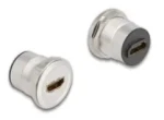 Delock HDMI samice - HDMI samice černá, stříbrná / Adaptér / Panelová montáž (88191)