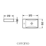CERANO - Umývátko keramické Sima - závěsné levé - bílá lesklá - 37,2x21,2 CER-680376