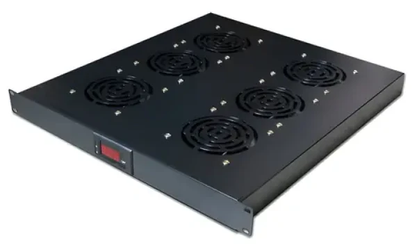 XtendLan Ventilační jednotka do 1U pozice / Ventilační jednotka / termostat / 6 ventilátorů / hloubka 500 mm (SFAN1U6T-B-EK)