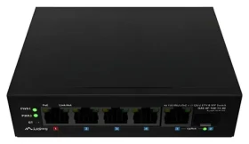 Lanberg Průmyslový PoE switch / 1x PoE BT / 3x PoE+ AT / SFP / Fast Ethernet / DIN / Unmanaged (ILFE-4P-1GE-1S-90)