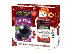 Dárková sada Sněhulák Černý rybíz čaj London a džem Mackays