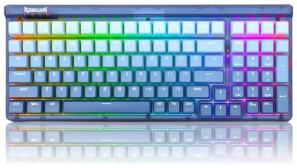 Redragon K656 Garen Purple modrá / Herní klávesnice / mechanická / spínače purple / USB / RF 2.4 GHz / Bluetooth / US (K656WB-RGB-PRO)