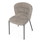 Židle jídelní, lanýžová látka, černé kovové nohy.