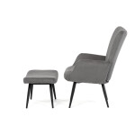 Relaxační křeslo, šedá, manšestrová látka, AK-L7285 GREY6