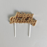 Dortové svíčky Happy Birthday bronzové