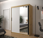 Šatní skříň Abi Jodelka 2 Barva korpusu: Dub artisan, Rozměry: 100 cm, Dveře: Bílá mat