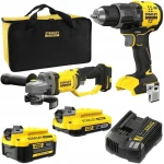 Stanley V20 SFMCD716 SFMCG400 / Sada aku nářadí / vrtačka úhlová bruska / 2.0Ah + 4.0Ah (SFMCK208MDS-QW)
