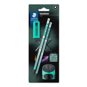 Staedtler Norix HB Set tyrkysová/černá / Sada grafitových tužek / HB / 2x tužka / ořezávátko / guma (181 SBK2-3)