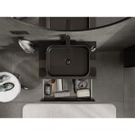 MEXEN/S - Orio koupelnová skříňka pod umyvadlo 70 cm s deskou, 2 zásuvky, černá lesk 91A10-07047-2-BFFC70