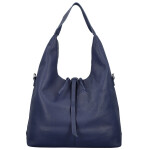 Módní dámská koženková kabelka na rameno Marixa, tmavě modrá