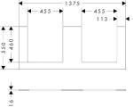 HANSGROHE - Xilesa E Deska pod umyvadlo, 138x55 cm, 2 výřezy, kašmírový dub 54274550