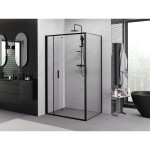 MEXEN/S - Exo sprchový kout skládací dveře 90 x 95, transparent, černá 816-090-095-70-00