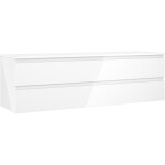 MEXEN/S - Orio koupelnová skříňka pod umyvadlo 160 cm s deskou, 2 zásuvky, bílá lesk 91A10-16047-2-BFFC00