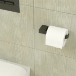 Nimco Kibo černá mat sada k WC, WC štětka s keramickým držákem na zeď a držák toaletního papíru Ki-set-94KN-90 Ki-set-94KN-90
