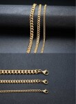 Pánský ocelový náhrdelník Erich Gold, mm řetízek chirurgická ocel, Zlatá mm cm