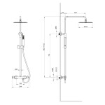 SAPHO - Sprchový sloup s termostatickou baterií, černá mat KU139B