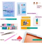 Antistresové omalovánky TSvetnoy TSvetnoy, LG045e, Diamond painting - diamantové malování, 40 x 50 cm, Mořská marina