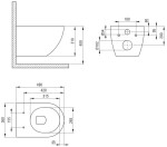 ALCADRAIN Sádromodul - předstěnový instalační systém s bílým tlačítkem M1710 + WC DEANTE Jasmin se sedátkem RIMLESS AM101/1120 M1710 JA1