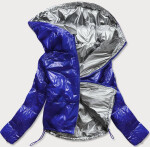 Světle modrá lesklá prošívaná dámská bunda kapucí model 14764946 modrá S'WEST