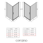 CERANO - Sprchový kout Porte L/P - 8 mm - černá matná, grafitové sklo - 90x100x195 - otočný CER-8050BD7492